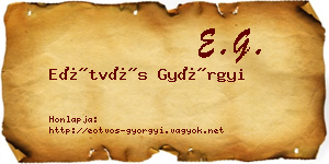 Eötvös Györgyi névjegykártya